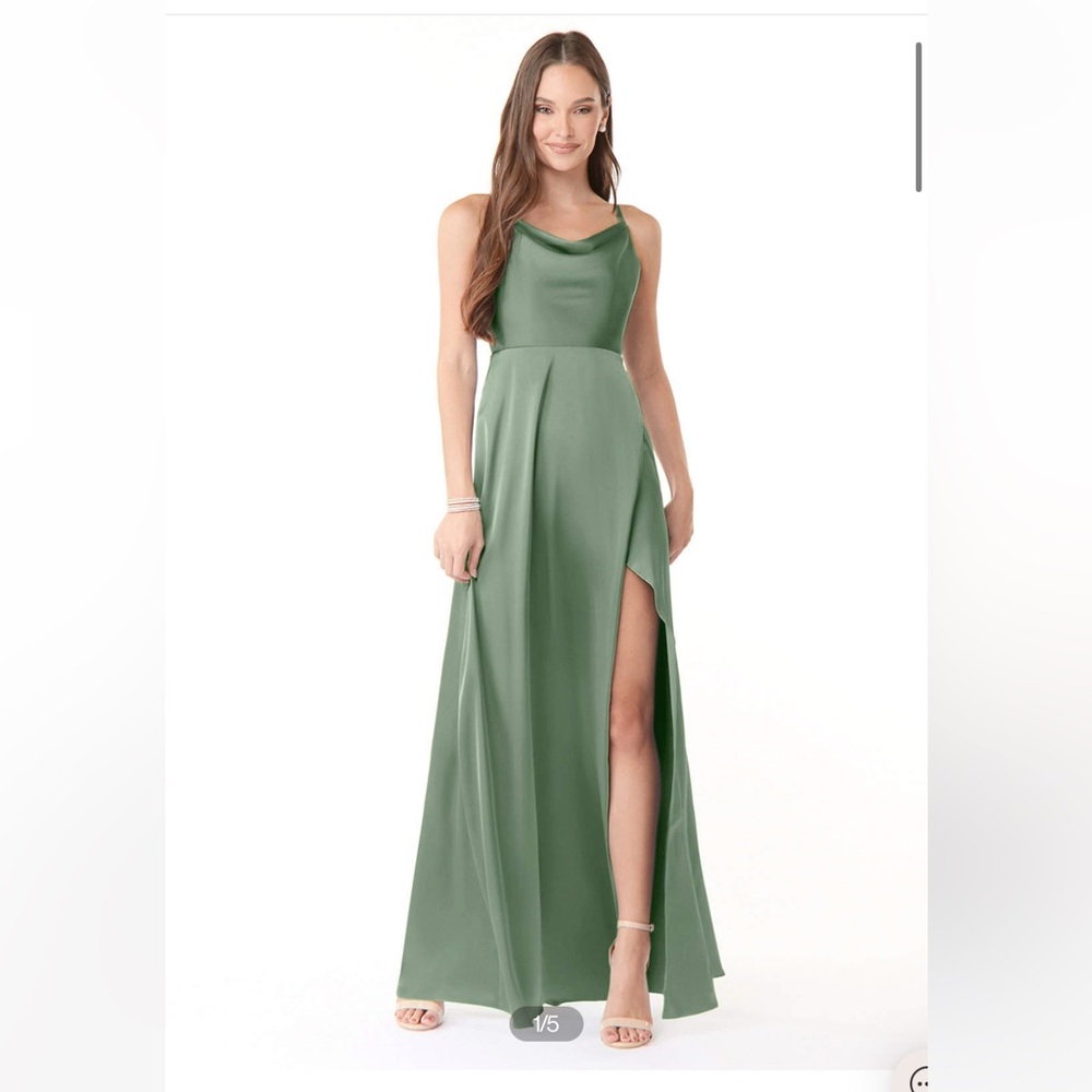 Azazie Naomie Matcha Size 8